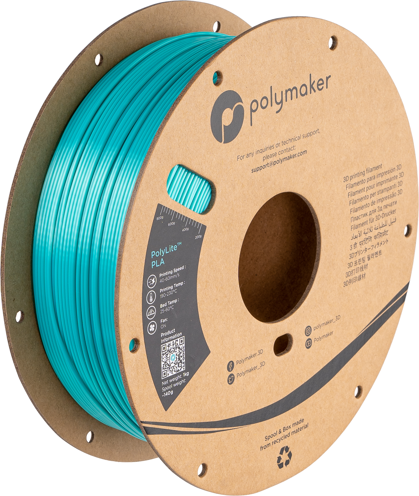 #color_Silk Polymaker Teal (HEX Code - ⌗009FA8)